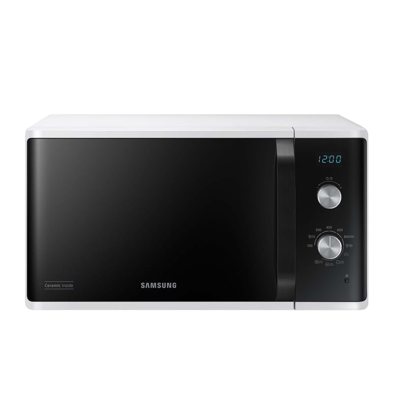 Cuptor cu microunde Samsung MG23K3614AW/EG cu grill, 23 litri, 800 W, element de grill mare, interior ceramic, alb