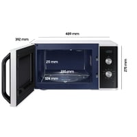 Cuptor cu microunde Samsung MG23K3614AW/EG cu grill, 23 litri, 800 W, element de grill mare, interior ceramic, alb 2