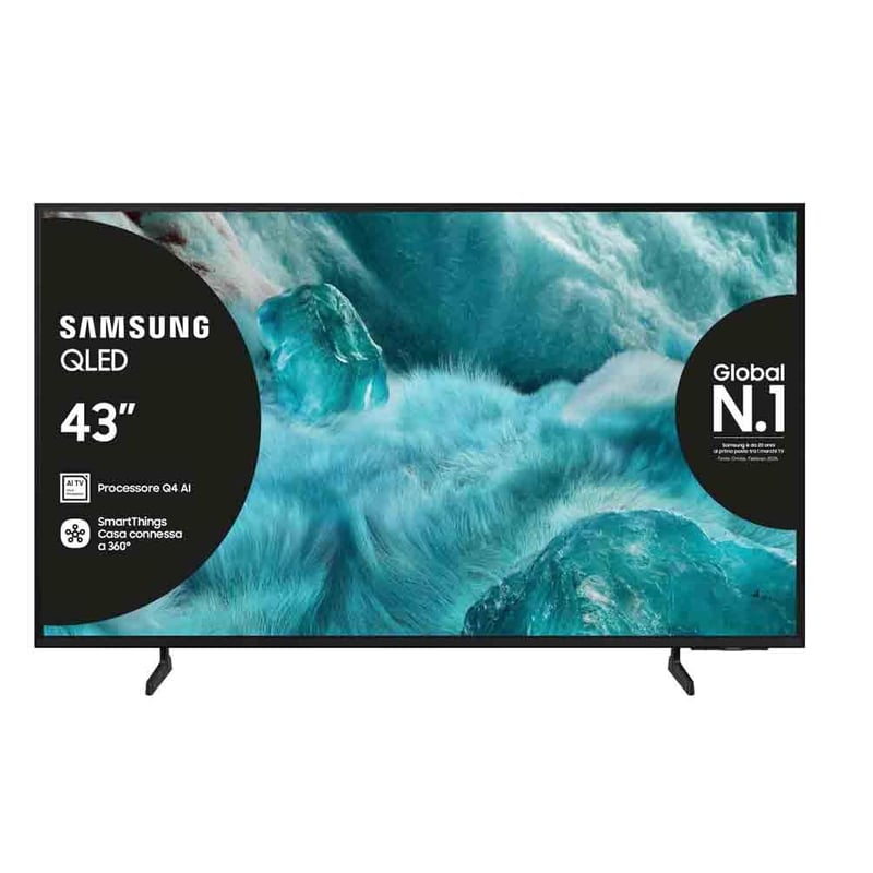 Smart TV Samsung QLED 4K Vision AI 43 inch QE43Q7F4AUXZT, Procesor Q4, Quantum Dot, 100% Volum Culoare, Motion Xcelerator, OTS Lite, Adaptive Sound, SlimLook 2025