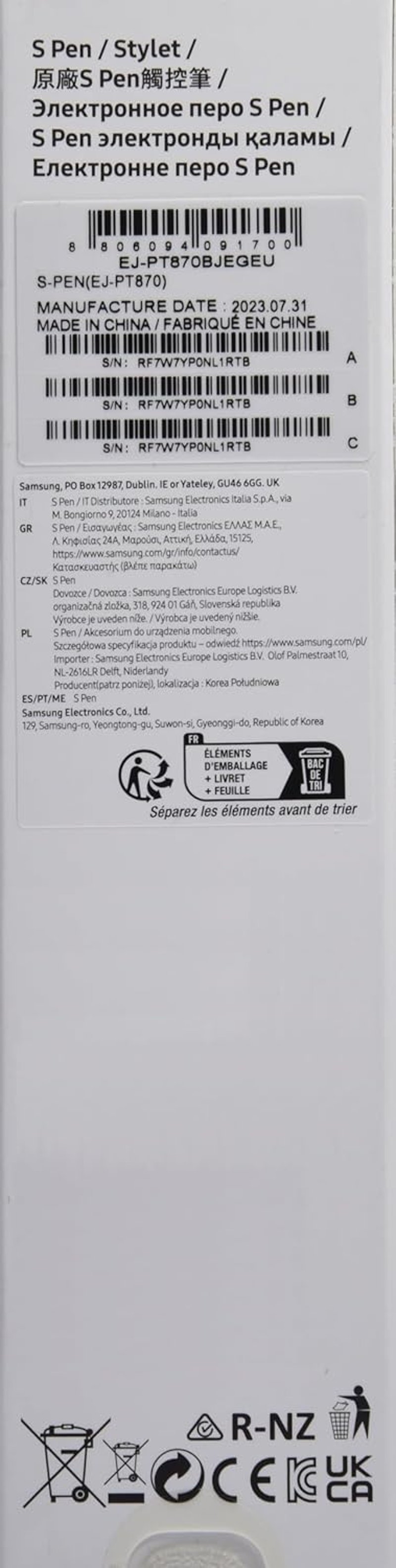 Samsung S Pen Fekete Digitális Ceruza Galaxy Tab S7/S8 Sorozathoz - Alumínium Érintőtoll Tablethez, Ujjlenyomatmentes Használat