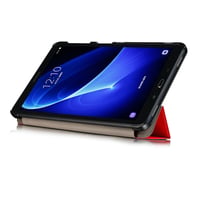 Kožené flipové puzdro Samsung SKYTAR na Galaxy Tab A 10.1 SM-T580N/T585N (2016) s funkciou stojana, červené 4