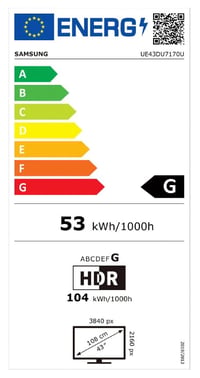 Samsung UE43DU7170UXZT Crystal 4K UHD Smart TV 43 colos fekete Bixby Alexa Google Assistant Q-Symphony DVB-T2 4K Upscaling 14