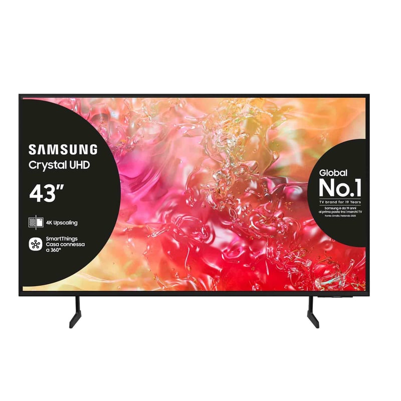 Samsung UE43DU7170UXZT Crystal 4K UHD Smart TV 43 colos fekete Bixby Alexa Google Assistant Q-Symphony DVB-T2 4K Upscaling