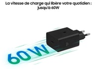 Încărcător Samsung USB-C 60W Ultra Rapid, Adaptor de Rețea, Adaptor USB-C la USB, Încărcător Rapid Samsung Original, Fără Cablu, Negru 5