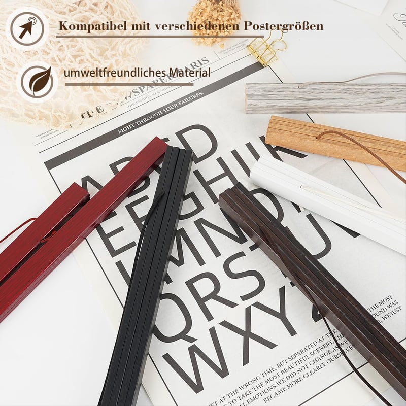 Sanauto Mágneses Fa Plakátrúd Teak 50cm - Képkeret Függesztő Rendszer