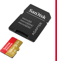 SanDisk Extreme microSDXC memóriakártya SD adapterrel - 128 GB - 190 MB/s, V30, A2, U3 2