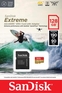 Pamäťová karta SanDisk Extreme microSDXC UHS-I 128 GB + adaptér + RescuePRO Deluxe, pre akčné kamery a drony, 190 MB/s, A2, U3, V30, Class 10 5