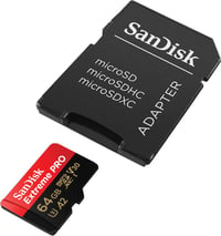 SanDisk Extreme PRO 64GB microSDXC kártya SD adapterrel, 200MB/s, A2, U3, V30 4