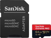 SanDisk Extreme PRO 64GB microSDXC kártya SD adapterrel, 200MB/s, A2, U3, V30 3