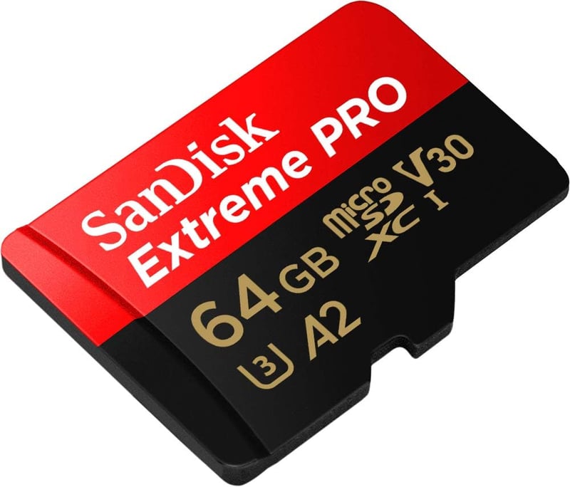 SanDisk Extreme PRO 64GB microSDXC kártya SD adapterrel, 200MB/s, A2, U3, V30