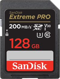 SanDisk Extreme PRO SDXC 128GB memóriakártya 200MB/s V30 4K videóhoz - 128 GB, UHS-I V30 1