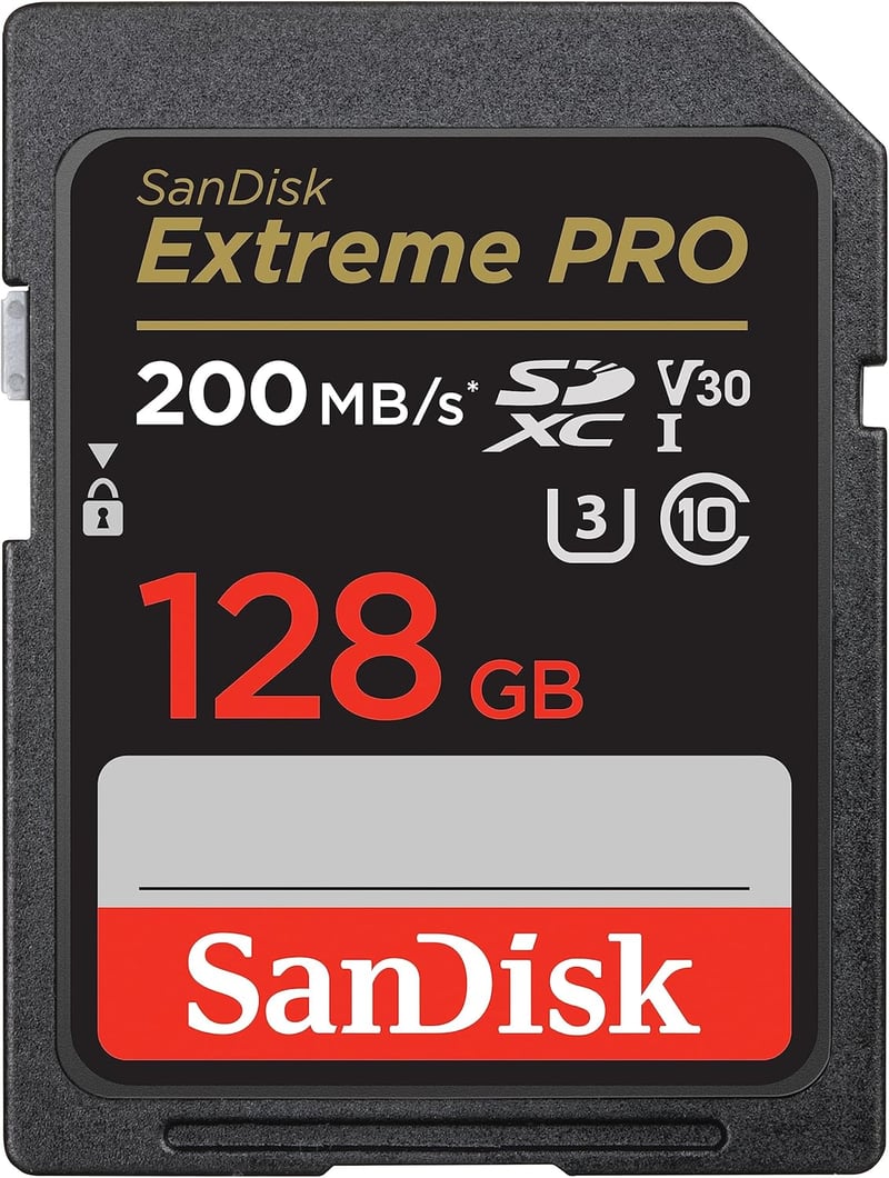 SanDisk Extreme PRO SDXC 128GB memóriakártya 200MB/s V30 4K videóhoz - 128 GB, UHS-I V30