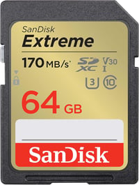 SanDisk Extreme SDXC 64GB memóriakártya V30 170MB/s 4K videó - 64 GB, 64gb 1