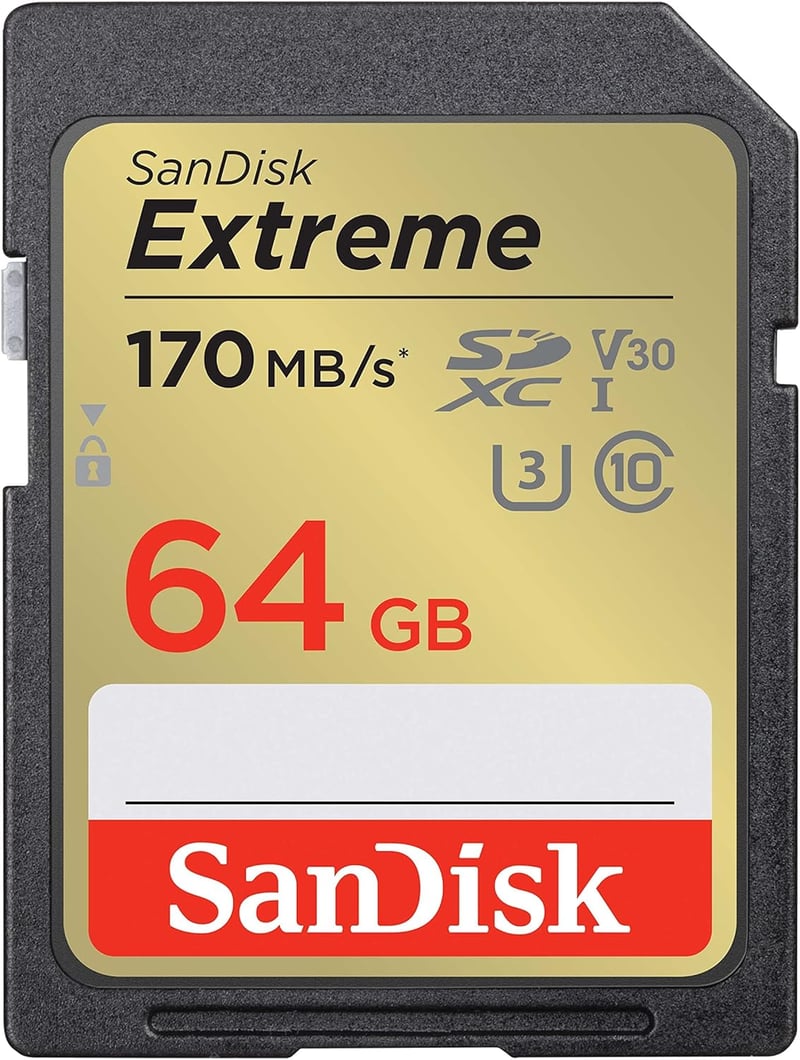 SanDisk Extreme SDXC 64GB memóriakártya V30 170MB/s 4K videó - 64 GB, 64gb
