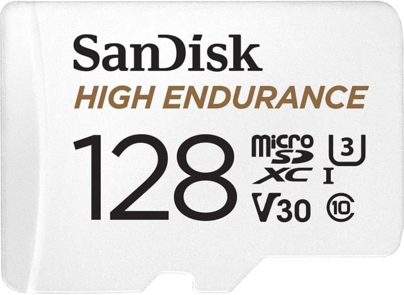 SanDisk High Endurance 128GB microSDXC memóriakártya adapterrel autós kamerához - 128 GB, High endurance