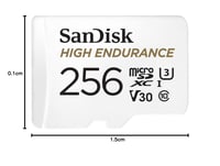 Card de memorie SanDisk High Endurance microSDXC 256 GB + adaptor SD - Pentru camere auto și camere IP - 20.000 ore Full HD/4K - 100 MB/s - UHS-I U3 V30 5