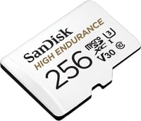 Card de memorie SanDisk High Endurance microSDXC 256 GB + adaptor SD - Pentru camere auto și camere IP - 20.000 ore Full HD/4K - 100 MB/s - UHS-I U3 V30 2