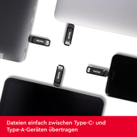 USB kľúč SanDisk Ultra Dual Drive Go USB Type-C 256 GB, čierny, konektory USB-C a USB-A, 400 MB/s, úložisko pre smartfóny so systémom Android, pútko na kľúče 2