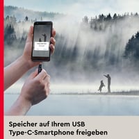 USB kľúč SanDisk Ultra Dual Drive Go USB Type-C 256 GB, čierny, konektory USB-C a USB-A, 400 MB/s, úložisko pre smartfóny so systémom Android, pútko na kľúče 5