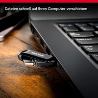 USB kľúč SanDisk Ultra Dual Drive Go USB Type-C 256 GB, čierny, konektory USB-C a USB-A, 400 MB/s, úložisko pre smartfóny so systémom Android, pútko na kľúče 3