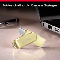 SanDisk Ultra Dual Drive Luxe USB Type-C a Type-A kľúč 256 GB zlatý, rýchlosť čítania 400 MB/s, kompatibilný so smartfónmi a PC 4