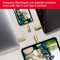 SanDisk Ultra Dual Drive Luxe USB Type-C a Type-A kľúč 256 GB zlatý, rýchlosť čítania 400 MB/s, kompatibilný so smartfónmi a PC 3