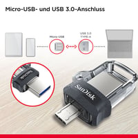 USB kľúč SanDisk Ultra Dual Drive m3.0 128 GB pre mobilné zariadenia s rýchlosťou čítania až 130 MB/s 6