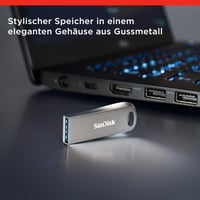Stick USB SanDisk Ultra Luxe 256 GB, USB 3.2 Gen 1 - viteză de citire 400 MB/s, carcasă metalică, argintiu, protecție prin parolă 2