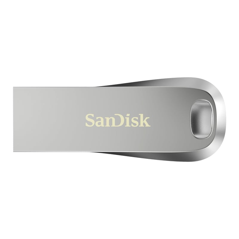 Stick USB SanDisk Ultra Luxe 256 GB, USB 3.2 Gen 1 - viteză de citire 400 MB/s, carcasă metalică, argintiu, protecție prin parolă