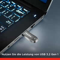 Stick USB SanDisk Ultra Luxe 256 GB, USB 3.2 Gen 1 - viteză de citire 400 MB/s, carcasă metalică, argintiu, protecție prin parolă 3