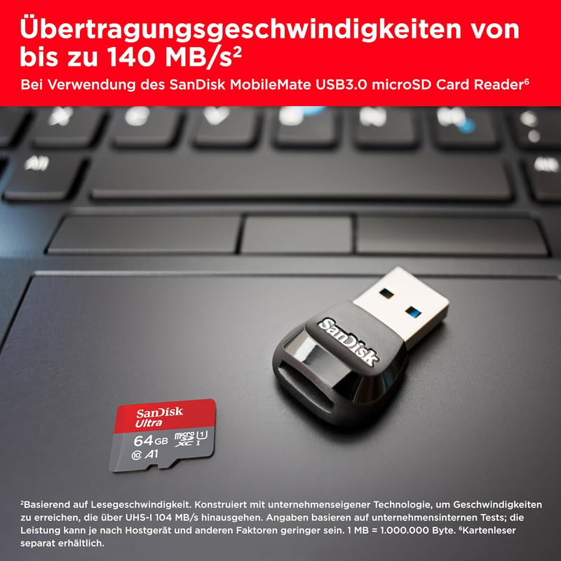 SanDisk Ultra microSDXC 64GB Android memóriakártya adapter nélkül