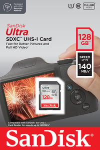 Pamäťová karta SanDisk Ultra SDXC UHS-I 128 GB, až 140 MB/s, U1, C10, Full HD 7