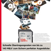 Pamäťová karta SanDisk Ultra SDXC UHS-I 128 GB, až 140 MB/s, U1, C10, Full HD 4