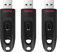 USB kľúč SanDisk Ultra 3.0 64 GB, balenie 3 ks – prenos dát 130 MB/s, ochrana heslom, čierny 1