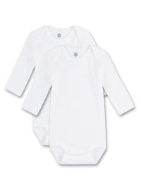 Set 2 Body-uri cu Mânecă Lungă pentru Bebeluși Sanetta, Alb – Set de Body-uri din Material Moale și Elastic pentru Nou-născuți și Bebeluși 2