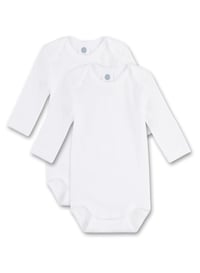 Set 2 Body-uri cu Mânecă Lungă pentru Bebeluși Sanetta, Alb – Set de Body-uri din Material Moale și Elastic pentru Nou-născuți și Bebeluși 1