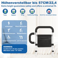 SANEWE Állókerettel Felkeléshez, Ágyhoz Rögzíthető Fogantyú, 160 kg Terhelhetőség, Állítható Magasság 7