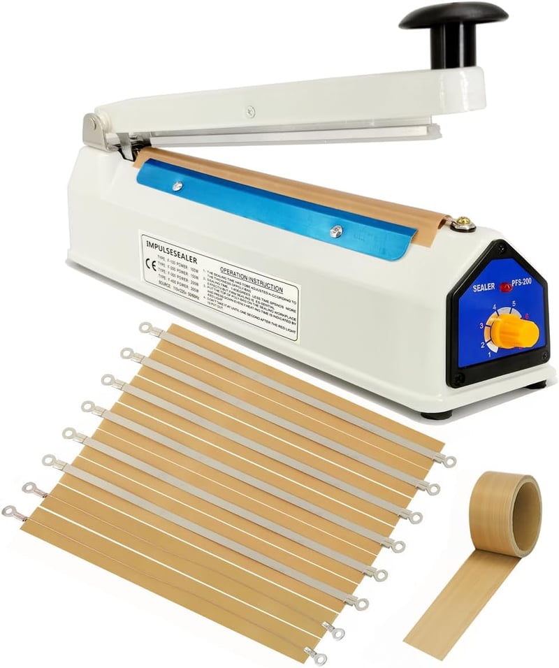 Sangrui 12 colos Impulzusos Fóliahegesztő, 300W Műanyag Tasak Tömítő, Fém Burkolat, 3mm Hegesztési Sáv, Kézi Hőforrasztó 8 Javítókészlettel