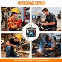 Opasok na náradie Sangula Valley pre elektrikárov, tesárov a inštalatérov, viacúčelová taška na náradie, sivá 6