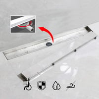 SaniteModar 50 cm-es zuhanyfolyóka rozsdamentes acél, 360° szifon szagkimaradás szűrővel 5