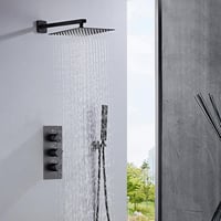 SaniteModar fekete termosztátos zuhanyszett beépíthető esőzuhannyal 2