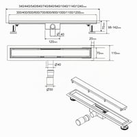 SaniteModar sprchový odtok 80 cm zlatý, lineárny podlahový odtok pre sprchový kút z nehrdzavejúcej ocele 4