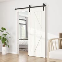 SANKEYTEW 152,5 cm Csúszóajtó Szett Fekete Sín Nehéz Terhelésű Fa Ajtóhoz 2