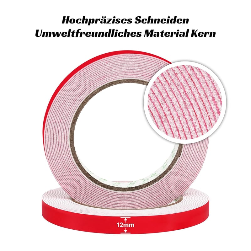 SANLI TAPE Kétoldalas Ragasztószalag Extra Erős 5m x 12mm 2 Tekercs - 12mm*5m*2 Rollen