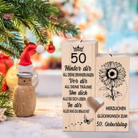 Suport de lumânare Sanmu pentru aniversarea de 50 de ani, pentru femei și bărbați - decorațiune pentru 50 de ani, cadou pentru soție, mamă, soră, prietenă 5