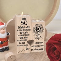 Suport de lumânare Sanmu pentru aniversarea de 50 de ani, pentru femei și bărbați - decorațiune pentru 50 de ani, cadou pentru soție, mamă, soră, prietenă 2