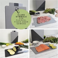 Sanni Shoo Vágódeszka Szett 3 Darabos Állvánnyal - Higiénikus Konyhai Vágólapok 28x18cm - Mosogatógépben Mosható BPA Mentes 2