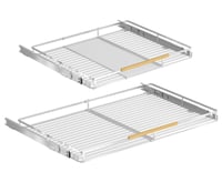 Organizator Extensibil pentru Dulap de Bucătărie SANNO - Suport Reglabil pentru Vase cu Bază din Oțel Inoxidabil, Crom, Set de 2 bucăți 1