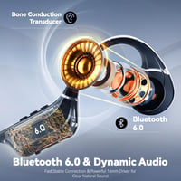 Căști Bluetooth cu conducție osoasă SANOTO cu microfon, mod EQ, rezistență la apă IP65, ușoare, căști sport open-ear pentru alergare și ciclism 4