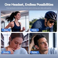 Căști Bluetooth cu conducție osoasă SANOTO cu microfon, mod EQ, rezistență la apă IP65, ușoare, căști sport open-ear pentru alergare și ciclism 9